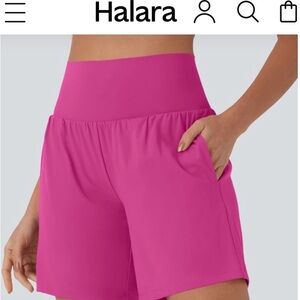 HALARA SoftlyZero™ Airy Super High Waisted 2-in-1 Cool Touch pink large-tall 5”